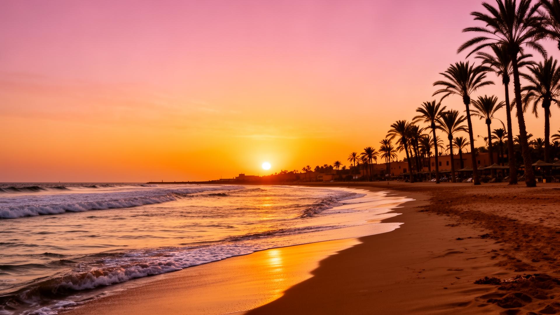 Sidi Rahal beach sunset